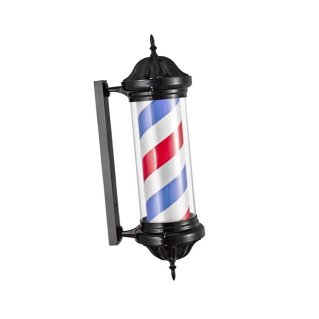 Lámpara LED para poste de barbero, resistente al agua, diseño vintage, luz nocturna para peluquería. rojo azul