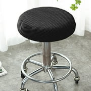 Rosnek Round Bar Stool Cover Washable Stool Cushion Slipcover Elastic Bar Chair Cover, Black