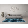 thumbnail image 3 of Ahgly Company Indoor Round Abstract Light Blue Modern Area Rugs, 8' Round, 3 of 4