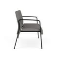 thumbnail image 3 of Waterfall Reception Waiting Room Healthcare Loveseat / Black Steel / Light Gray, 3 of 5