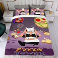 thumbnail image 4 of Torre de Pizza Conjunto de sábanas temático, trío de piezas, cómodo y amigable con la piel, diseño único, regalo de decoración para el hogar para familiares, amigos y fans, 90 cm * 190 cm, 4 of 6