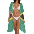 thumbnail image 3 of HELLHERO Vintage Distressed Jamaica Flag Kimono Cover Up - Lightweight Breathable Beachwear for Tropical Vacations, Pool & Beach Parties, 3 of 6