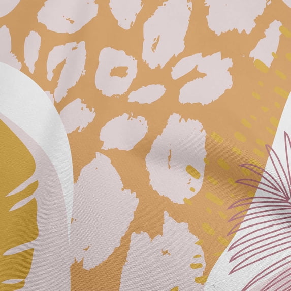 oneOone Viscose Jersey Light Brown Fabric Tropical Abstract Leaves Quilting Supplies Print Sewing Fabric By The Yard 60 Inch Wide