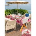 thumbnail image 4 of Outdoor Tablecloth with Umbrella Hole and Zipper, Valentine's Day Rectangle Table Cloth 54x80 Inch Waterproof Tablecloth, Pink Gnomes Love Roses Sweet Beige Picnic Table Cover for Patio Camping, 4 of 7