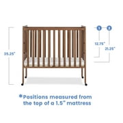 Delta Children Lee Portable Folding Mini Crib with 1.5-Inch Mattress - Greenguard Gold Certified, Chestnut