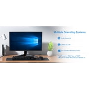 Kinupute Industrial Mini PC, Fanless Desktop Computer Core i7-5500U 2.4-3.0GHz, Windows 10 Pro, 8G RAM, 128G SSD, 2xNICs, 6xCOM RS232, 4xUSB 3.0, HDMI/VGA Ports, Auto Power On, Full Metal Case
