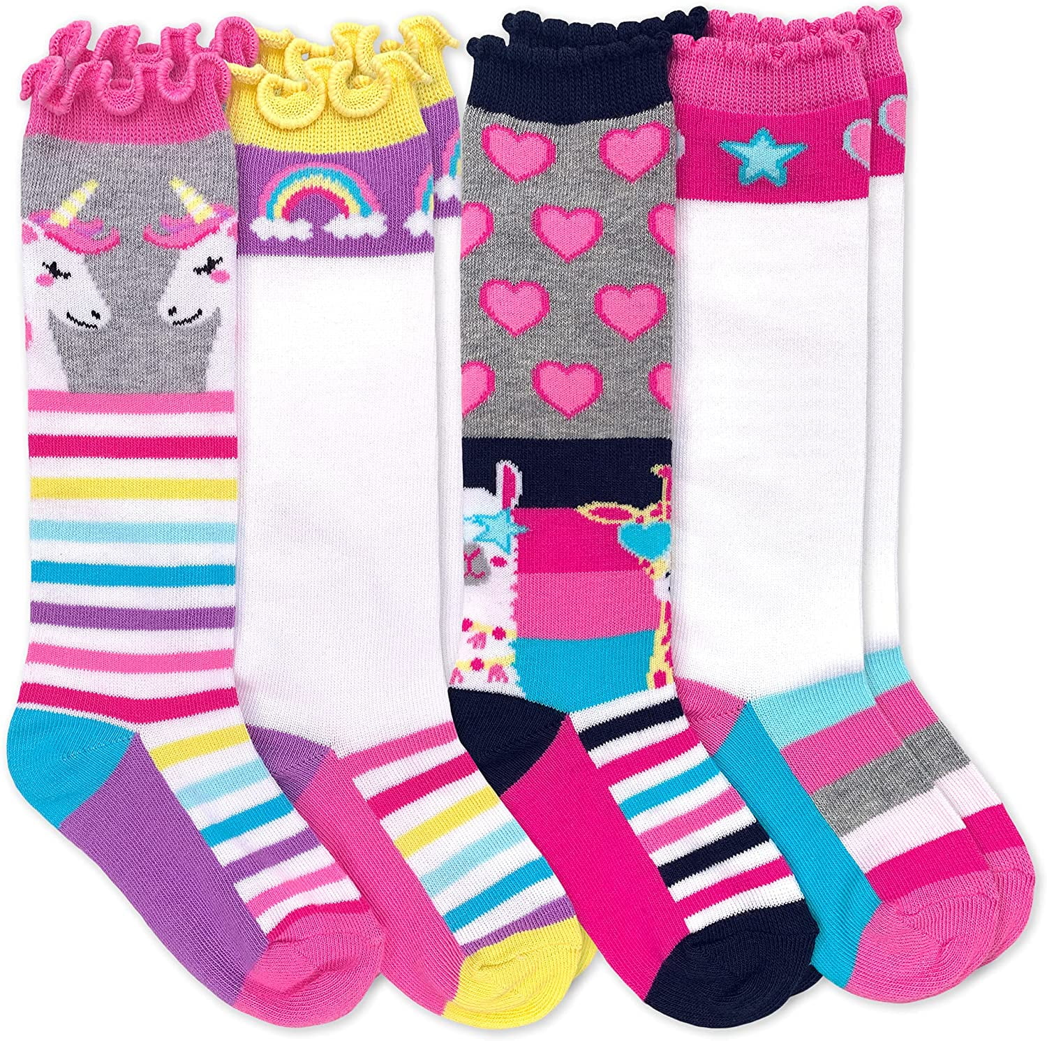 5 Pairs Children/Kids Girls Knee High Plain School Cotton Rich Socks 