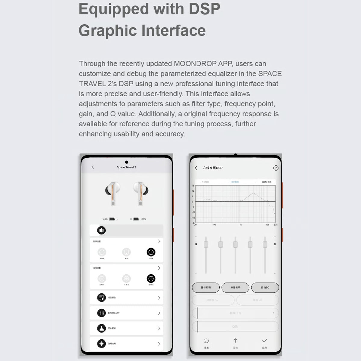 MOONDROP Space Travel 2 TWS Earbuds HiFi Wireless Headphones with ANC Noise Cancellation, Bluetooth 6.0, Low Latency Gaming Mode, SBC/AAC Codec Support