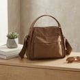 thumbnail image 3 of Crossbody Bags for Women Versatile Multi -Pocket Handbag with Zipper Top Handle Shoulder Bag Adjustable Strap for Shopping Work School & Daily Use (Coffee), 3 of 7