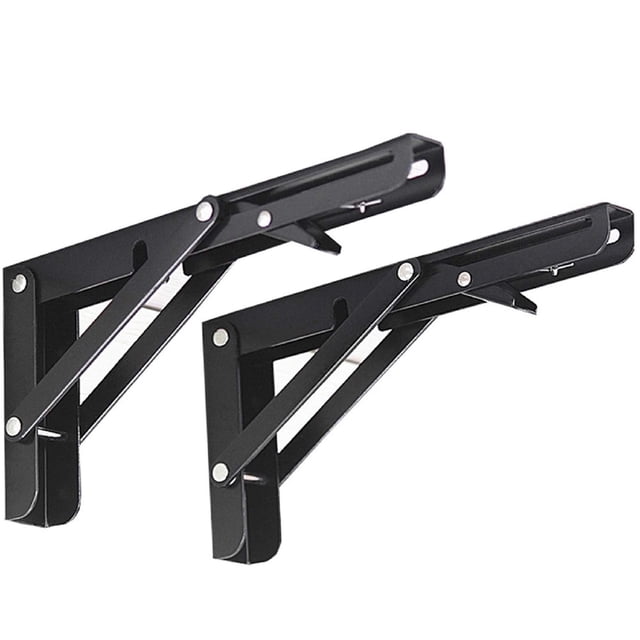 Soportes de estantería plegables Jolitac de 25 cm, resistentes, 2 unidades