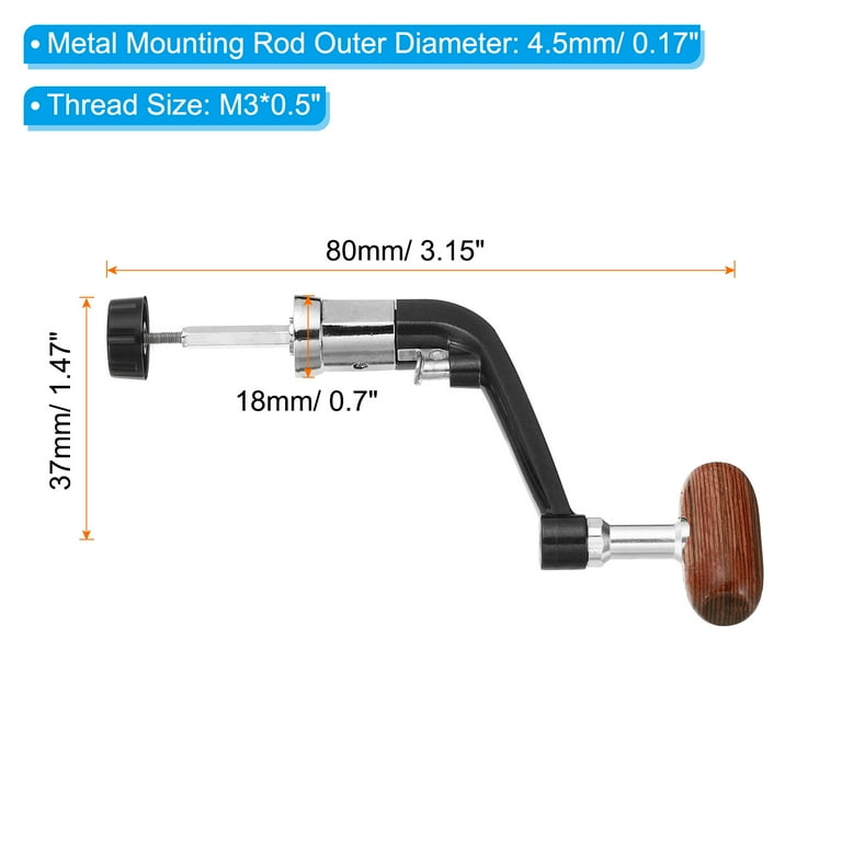 crank handles for fishing reels Fishing Reel Handle Replacement Crank Rock Arm Rotary Knob Wood Grip 2 Pack, Fits 5000-7000 Series Reel, Size: 80 mm, Black