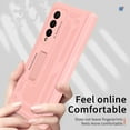 thumbnail image 2 of ELEHOLD for Samsung Galaxy Z Fold 3 2021 Heavy Duty Case, Tempered Glass Screen Protector Hinge Protction Hidden Magnetic Kickstand All-inclusive Case for Galaxy Z Fold 3 7.6 inch,Pink, 2 of 7