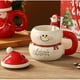 thumbnail image 5 of Taza de cerámica con diseño de muñeco de nieve, diseño navideño, hecha a mano, ideal para regalar, apta para microondas y lavavajillas, ideal para la cocina del hogar., 5 of 8