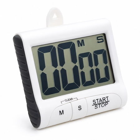 Homivra Digital Kitchen Timer with Loud Alarm Magnetic Back & Clip Countdown Clock for Cooking Baking BBQ 99 Min 59 Sec Display Battery Operated Red Plastic