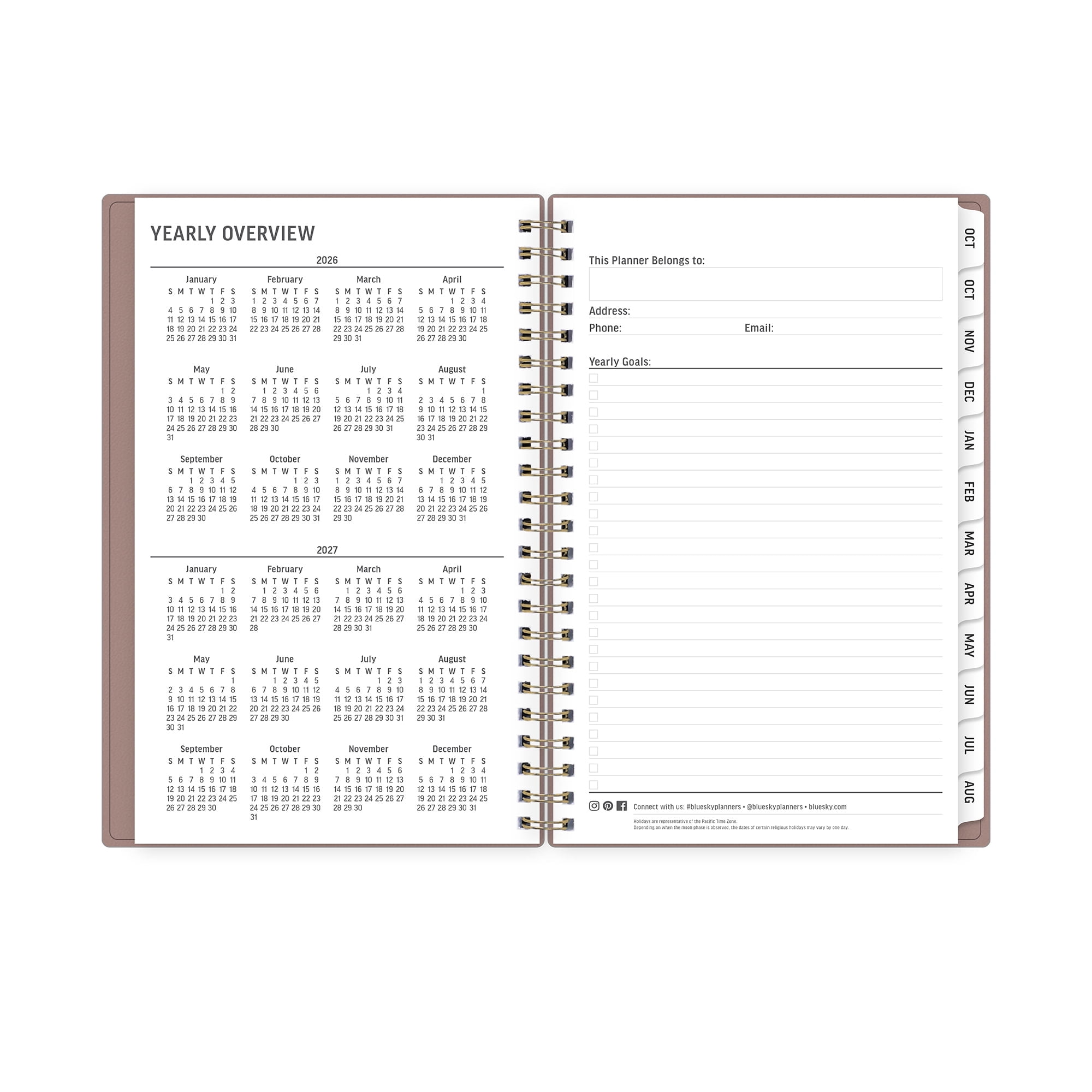 Blue Sky Monthly Weekly Medium Planner (5" x 8") Coco 15-Month October 2025 - December 2026