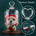 thumbnail image 4 of Large Glass Cloche Glass Display Dome 4.8x7.8 inch Heart Handle Bell Jar Display Case with Vintage Wood Base for Flowers Plants Party Home Decor Crafts Keepsakes Display, 4 of 6