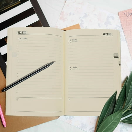 Minkissy Academic Planner Black Note Supply Portable Planner Book for Office and School