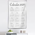thumbnail image 1 of Calendar 2020 Tapestry, Contemporary and Minimal Year Plan in Simple Dark Colored Rectangle Frame, Fabric Wall Hanging Decor for Bedroom Living Room Dorm, 5 Sizes, Black White, by Ambesonne, 1 of 1