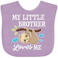 thumbnail image 3 of Inktastic My Little Brother Loves Me with Sloth and Hearts Boys or Girls Baby Bib, 3 of 4