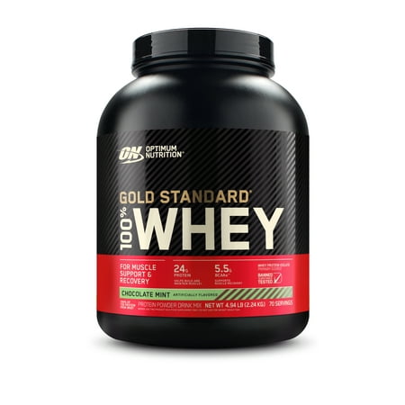 Optimum Nutrition, Gold Standard 100% Whey Protein Powder, Chocolate Mint, 4.94 lb, 70 Servings