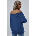 thumbnail image 3 of Pulls Femmes Robe Oversize Manches Longues Sexy hors Épaule Couleur Bloc Pull Pull Tops, 3 of 6