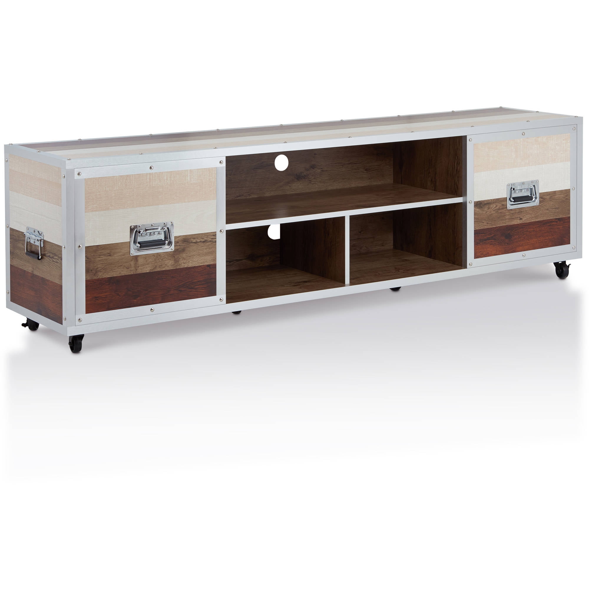 Furniture of America Marlow Industrial 70Inch TV Stand, Multi Color