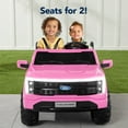 thumbnail image 3 of Best Choice Products Kids 24V Ride On Truck Officially Licensed Ford Lightning w/ Remote, LED Lights, 2 Speeds - Pink, 3 of 9