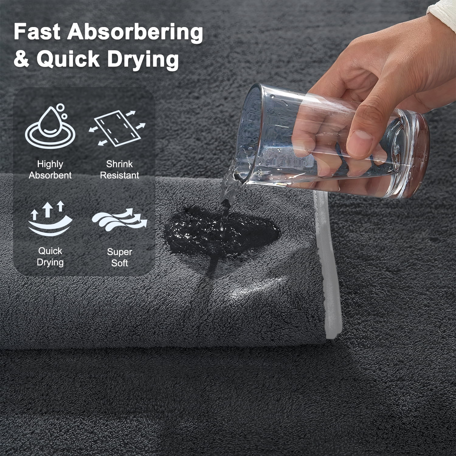 Bath Towels Set of 4, Larger & Light Bath Towels 28 x 55 Inches, 100% Microfiber Super Soft and Highly Absorbent, Bath Sheets Quicker to Dry, Perfect Bathroom Towels for Daily Use, Black