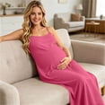 thumbnail image 6 of PBFRDSJ Women's Maternity Cami Dresses Sleeveless Backless Casual Dress Spaghetti Strap Flowy Loose Long Sundress, 6 of 9