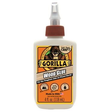 Gorilla Wood Glue, Natural Wood Color, 4 Ounce Bottle - Water Resistant for Indoor or Outdoor Projects and Repairs