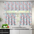 thumbnail image 3 of Yuyamidu Cherry Kitchen Curtain Valance and Tiers 3 Panel Set Soft Short Tier Curtains with Rod Pocket Easy to Install Contemporary Trendy Valances Home Decor, 3 of 5