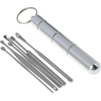 Casewin 6 Pcs/Set Stainless Steel Spiral Ear Pick Spoon Ear Wax Removal Cleaner Multifunction Portable Ear Pick Ear Care Beauty Tools