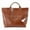 Brown, variant on DAMAI Buffalo Pattern Women's Large PVC Tote Bag, Letters Print Handbags Paper Shoulder Bag, Plastic Handbags Top Handle Handbag, Clear Bag for Women Large Carry All Tote Bag