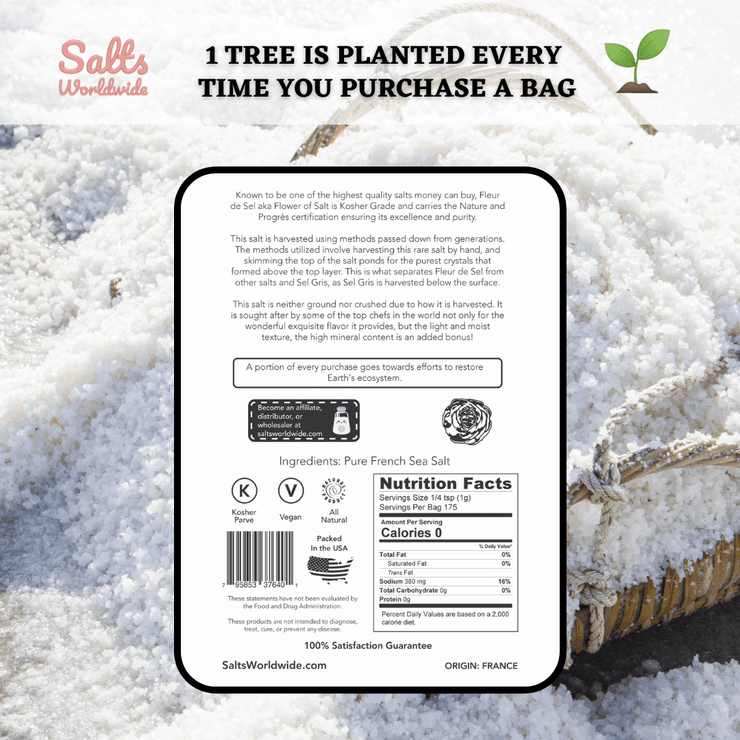 Authentic Fleur de Sel Pure & Natural Sea Salt Imported From France .5KG | Premium Artisan Sea Salt | Best Salt Money Can Buy