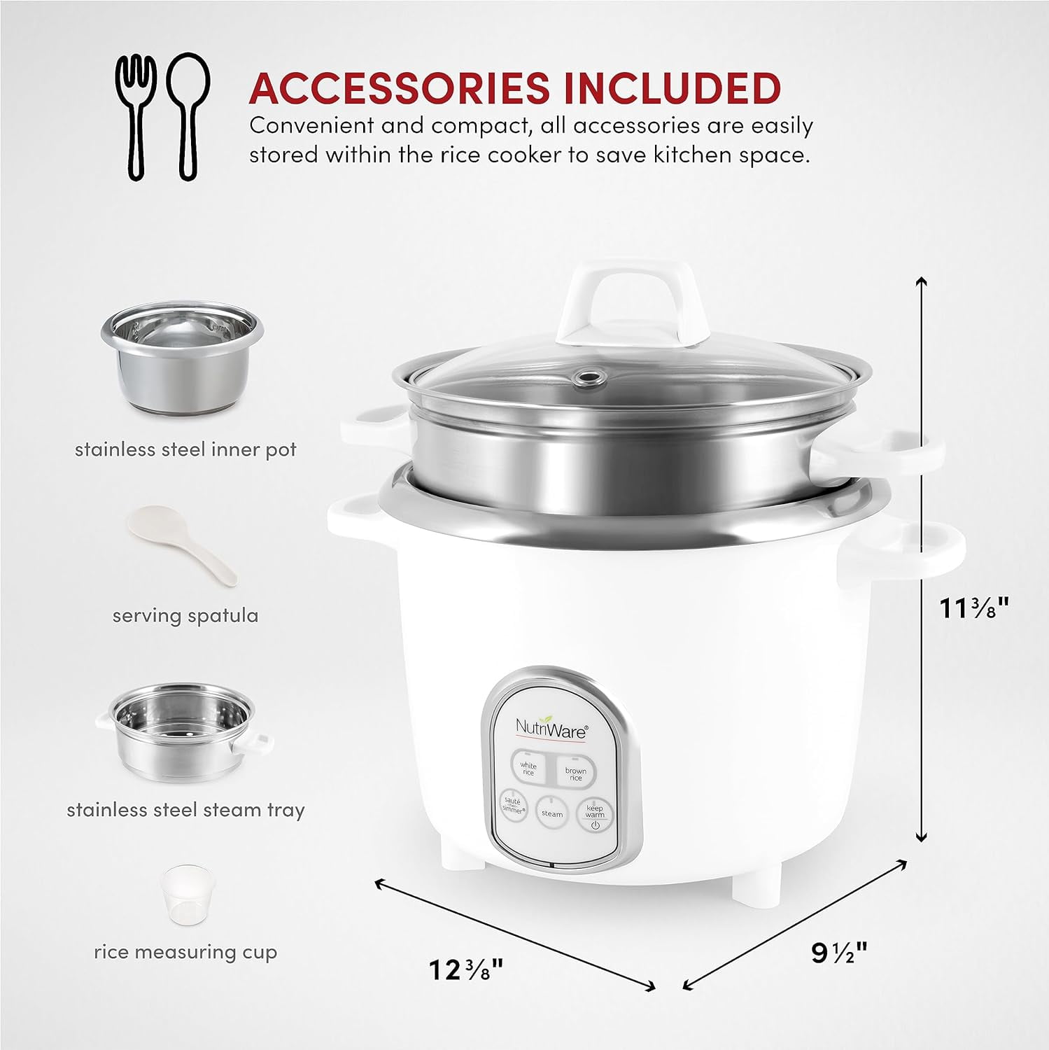  Aroma Housewares NutriWare 14-Cup (Cooked) Digital Rice Cooker  and Food Steamer, White : Everything Else