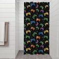 thumbnail image 2 of Multicolor Controllers Games Icons Black Pattern Shower Curtain 36"x72" ,Bathroom Decorative Shower Curtains Set with 12 Hooks,Modern Waterproof Washable Shower Curtain, 2 of 6