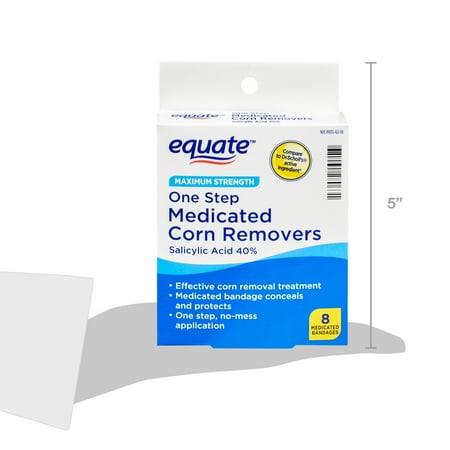 Equate Maximum Strength One Step Medicated Corn Removers, 8 Count