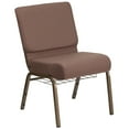 thumbnail image 2 of Flash Furniture HERCULES Series 21''W Church Chair in Brown Dot Fabric with Book Rack - Gold Vein Frame, 2 of 11