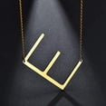 thumbnail image 2 of Stainless Steel Gold Plated Sideways A - Z Initial Letter Pendant Mens Womens Necklace, Free Micro Fiber Cloth, Giorgio Bergamo, 2 of 5