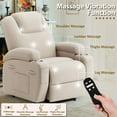 thumbnail image 3 of Lacoo Power Lift Recliner Chair with Massage Ergonomic Chair for Elderly with Infinite Position Side Pocket, Linen Beige, 3 of 7