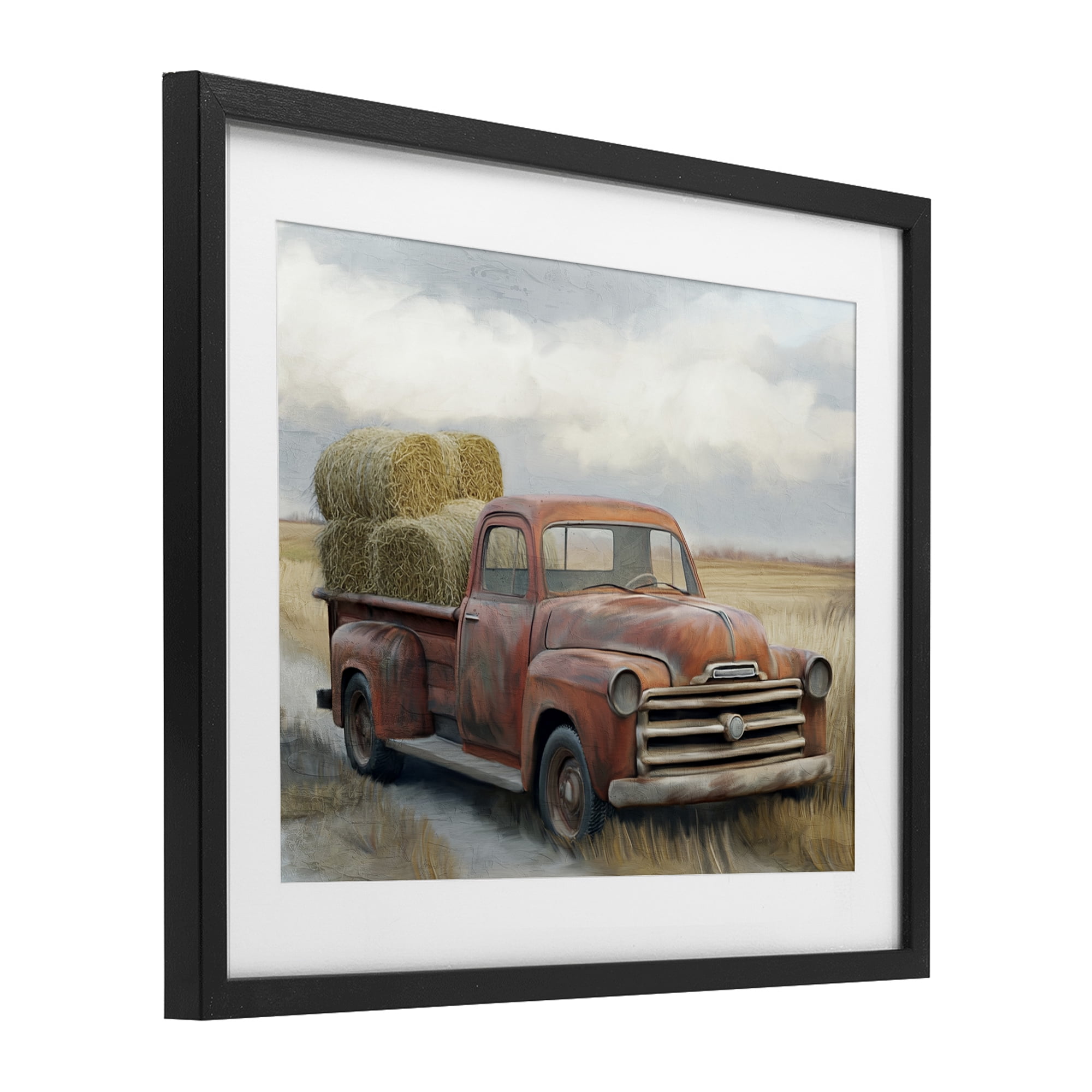 Stupell Industries Hay Time Farm Truck Load Black Framed Print Under Glass, design by Kim Allen