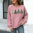 thumbnail image 3 of Waffle Christmas Sweatshirt Womens Christmas Tree Printed Crewneck Sweaters Pullove Loose Casual Shirts Holiday Long Sleeve Tops Xmas Gifts, 3 of 6