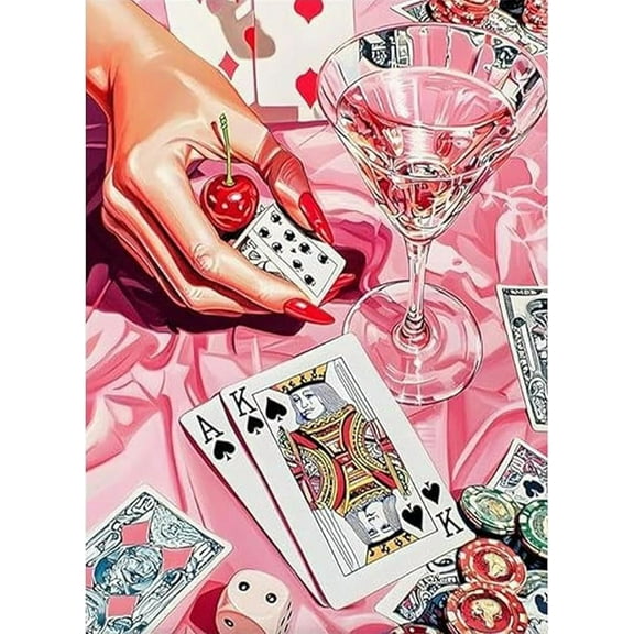 Diamond Painting Kits for Adults - Poker DIY 5D Diamond Art Kits Full Drill Diamond Dots Paintings with Diamonds Gem Art and Crafts Home Decor