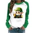 thumbnail image 2 of Xuyuer St. Patrick's Day Sweatshirt for Women Irish Shamrock Pullover Shirts Tops Raglan Sleeve Lucky Leaf Clover Shirt, 2 of 7