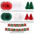 thumbnail image 2 of Merry Christmas Banner Party Decorations, Hanging Paper Fans, Pom Poms Flowers, Paper Lanterns, Xmas Tree Honeycomb Balls for Birthday Wedding New Years Eve Party Decor, 2 of 8