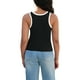 thumbnail image 3 of Camisetas sin mangas de verano de color bloque de canalé para mujer ATHLECHIC L Negro Blanco, 3 of 5