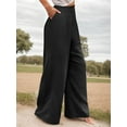 thumbnail image 4 of Sanopy Womens Casual Wide Leg Pants High Waisted Button Down Straight Long Trousers Palazzo Pants, 4 of 6