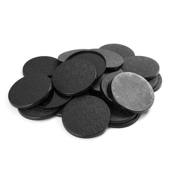 Bases redondas EasyPegs de plástico texturizado de 63,5 mm para juegos de guerra (25)