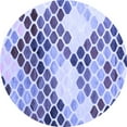 thumbnail image 1 of Ahgly Company Machine Washable Indoor Round Abstract Blue Contemporary Area Rugs, 8' Round, 1 of 4