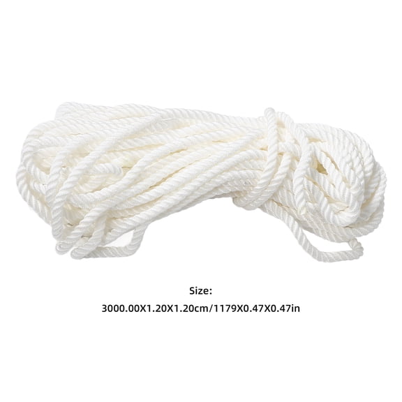 PTOOTP Marine Grade White Nylon Dock Line Rope for Boat Mooring, Anchoring, and Docking Use